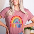 Fri-Yay Friyay Rainbow Colors Teacher Childrens Fun Designs Women's Heather T-Shirt Heather Mauve Fri-Yay Friyay Rainbow Colors Teacher Childrens Fun Designs Women's Heather T-Shirt Heather Mauve