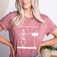 Funny Skeleton Music Teacher I'Ll Wait Until It's Quiet Women's Heather T-Shirt Heather Mauve