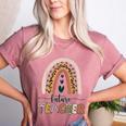 Future Teacher Boho Rainbow Leopard New Grad Student Women's Heather T-Shirt Heather Mauve Future Teacher Boho Rainbow Leopard New Grad Student Women's Heather T-Shirt Heather Mauve