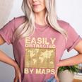 Geography Teacher Easily Distracted By Maps Women's Heather T-Shirt Heather Mauve