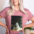 Ghost Library Halloween Book Reading Books Lover Teacher Women's Heather T-Shirt Heather Mauve