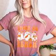 Groovy Teacher Halloween Trick Or Teach Ghost Men Women Kids Women's Heather T-Shirt Heather Mauve