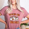 Halloween Teacher Ghosts Trick Or Teach Retro Costume Women Women's Heather T-Shirt Heather Mauve
