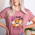 Halloween Teacher Smell a Tiny Human Ghost Spooky Season Women's Heather T-Shirt Heather Mauve Halloween Teacher Smell a Tiny Human Ghost Spooky Season Women's Heather T-Shirt Heather Mauve
