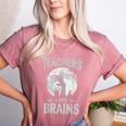 Halloween Teacher Tshirts Zombie Teachers Love Brains Women's Heather T-Shirt Heather Mauve