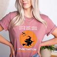 Halloween Teacher Witch Lets Eat Kids Punctuation Women's Heather T-Shirt Heather Mauve