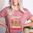 Hangin With My Cookies Gingerbread Man Xmas Teacher Women's Heather T-Shirt Heather Mauve