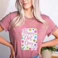Happy Dot Day Bow Coquette For Teacher Girls Women's Heather T-Shirt Heather Mauve Happy Dot Day Bow Coquette For Teacher Girls Women's Heather T-Shirt Heather Mauve