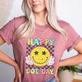 Happy Dot Day Hippie Flowers Smile Face Groovy Teacher Kids Women's Heather T-Shirt Heather Mauve Happy Dot Day Hippie Flowers Smile Face Groovy Teacher Kids Women's Heather T-Shirt Heather Mauve