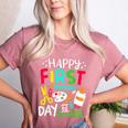 Happy First Day Of School Teacher Back To School Student Women's Heather T-Shirt Heather Mauve Happy First Day Of School Teacher Back To School Student Women's Heather T-Shirt Heather Mauve