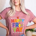 Happy Fri-Yay Teacher Life Weekend Pun Happy Friday Women's Heather T-Shirt Heather Mauve
