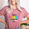 Happy Friyay Teacher School Friday Weekend Vibes Women's Heather T-Shirt Heather Mauve Happy Friyay Teacher School Friday Weekend Vibes Women's Heather T-Shirt Heather Mauve
