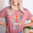 Happy To See Your Face Teacher Retro Back To School Women's Heather T-Shirt Heather Mauve Happy To See Your Face Teacher Retro Back To School Women's Heather T-Shirt Heather Mauve