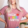 Hello Kindergarten Team Kinder Back To School Teacher Kids Women's Heather T-Shirt Heather Mauve