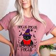 Hocus Pocus Everybody Focus Halloween Teacher For Men Women Women's Heather T-Shirt Heather Mauve