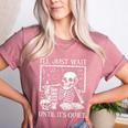 I'Ll Just Wait Until It's Quiet Skeleton Halloween Teacher Women's Heather T-Shirt Heather Mauve