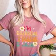 I’m Bilingual I Haha And Jaja Spanish Teacher Bilingual For Men Women Girls Kids Women's Heather T-Shirt Heather Mauve