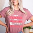 I'm A Teacher And A Marathon Runner Don't Underestimate Me Men Women Women's Heather T-Shirt Heather Mauve