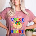 I Am Their Voice They Are My Heart Autism Awareness Teacher Women's Heather T-Shirt Heather Mauve