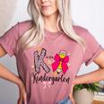 K Is For Kindergarten Teacher Coquette Bow Back To School Women's Heather T-Shirt Heather Mauve K Is For Kindergarten Teacher Coquette Bow Back To School Women's Heather T-Shirt Heather Mauve