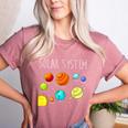 Kids Solar Systems Cute Planets Space Science Teacher School Women's Heather T-Shirt Heather Mauve