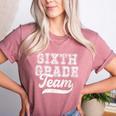 Kids Teacher Sixth Grade Retro Back To School Team 6th Grade Women's Heather T-Shirt Heather Mauve Kids Teacher Sixth Grade Retro Back To School Team 6th Grade Women's Heather T-Shirt Heather Mauve