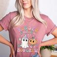 Kindergarten Boo Crew Halloween Floral Ghost Kinder Teacher Women's Heather T-Shirt Heather Mauve