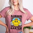 Kindergarten Teacher Hippie Smile Face Back School Women's Heather T-Shirt Heather Mauve Kindergarten Teacher Hippie Smile Face Back School Women's Heather T-Shirt Heather Mauve