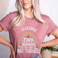Kindergarten Teacher Tiny Humans Pre-School Teacher Women's Heather T-Shirt Heather Mauve Kindergarten Teacher Tiny Humans Pre-School Teacher Women's Heather T-Shirt Heather Mauve