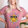 Lets Learn Today Shirt Smile Face 4K Teacher Back To School Women's Heather T-Shirt Heather Mauve