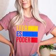 Leer Es Poder Colombian Spanish Teacher Maestra Colombia Women's Heather T-Shirt Heather Mauve