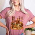 Librarian Turkey Reading Book Fall Thanksgiving Teacher Women's Heather T-Shirt Heather Mauve