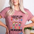 Love Job For Little Reasons Daycare Teacher Graphic Women's Heather T-Shirt Heather Mauve