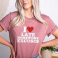 I Love Late Homework Excuses Sarcastic Teacher Lie For Men Women Women's Heather T-Shirt Heather Mauve I Love Late Homework Excuses Sarcastic Teacher Lie For Men Women Women's Heather T-Shirt Heather Mauve