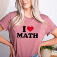 I Love Math Teacher Women's Heather T-Shirt Heather Mauve I Love Math Teacher Women's Heather T-Shirt Heather Mauve