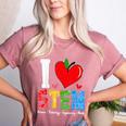 I Love STEM Student Teacher 1st Day Of School Back To School Women's Heather T-Shirt Heather Mauve I Love STEM Student Teacher 1st Day Of School Back To School Women's Heather T-Shirt Heather Mauve
