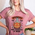 Mad Scientist Pumpkin Science Teacher Halloween Costume Kids Women's Heather T-Shirt Heather Mauve