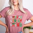 Be Merry Be Jolly Be Kind Merry Christmas Teacher Xmas PJs Women's Heather T-Shirt Heather Mauve Be Merry Be Jolly Be Kind Merry Christmas Teacher Xmas PJs Women's Heather T-Shirt Heather Mauve
