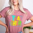 Neon Retro Teacher Cute Teacher Team New Teacher Back To Sch Women's Heather T-Shirt Heather Mauve Neon Retro Teacher Cute Teacher Team New Teacher Back To Sch Women's Heather T-Shirt Heather Mauve