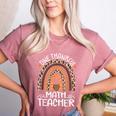 One Thankful Math Teacher Leopard Rainbow Thanksgiving Women's Heather T-Shirt Heather Mauve One Thankful Math Teacher Leopard Rainbow Thanksgiving Women's Heather T-Shirt Heather Mauve