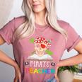 Pirate Teacher Halloween Skull Adult Women's Heather T-Shirt Heather Mauve Pirate Teacher Halloween Skull Adult Women's Heather T-Shirt Heather Mauve