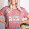 Preppy Silly Teacher Goose Build Character Back To School Women's Heather T-Shirt Heather Mauve Preppy Silly Teacher Goose Build Character Back To School Women's Heather T-Shirt Heather Mauve
