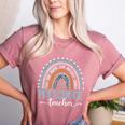Preschool Teacher Leopard Boho Rainbow Back To School Women's Heather T-Shirt Heather Mauve Preschool Teacher Leopard Boho Rainbow Back To School Women's Heather T-Shirt Heather Mauve