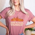 Que Pasa Calabaza Spanish Teacher Bilingual Pumpkin Women Women's Heather T-Shirt Heather Mauve