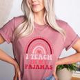 Rainbow Retro Homeschool Mom Teacher I Teach In My Pajamas Women's Heather T-Shirt Heather Mauve Rainbow Retro Homeschool Mom Teacher I Teach In My Pajamas Women's Heather T-Shirt Heather Mauve