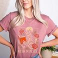Read In Peace Skeleton Reading Book Halloween Teacher Women's Heather T-Shirt Heather Mauve
