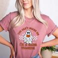 Retro You Can't Scare Me I'm A Math Teacher Cute Ghost Women Women's Heather T-Shirt Heather Mauve