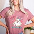 Retro Pink Christmas Santa's Favorite Art Teacher Artist Women's Heather T-Shirt Heather Mauve