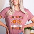 Retro Thankful Music Teacher Pumpkin Fall Thanksgiving Women's Heather T-Shirt Heather Mauve Retro Thankful Music Teacher Pumpkin Fall Thanksgiving Women's Heather T-Shirt Heather Mauve