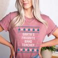 Santas Favorite Band Teacher Christmas Women's Heather T-Shirt Heather Mauve Santas Favorite Band Teacher Christmas Women's Heather T-Shirt Heather Mauve